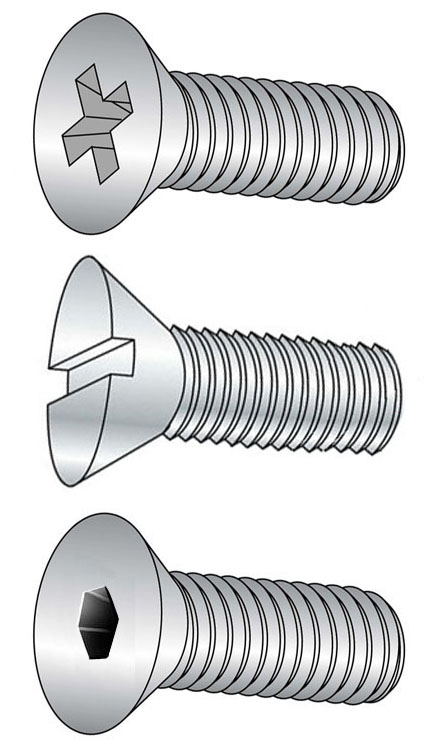 PEEK Flat Head Screw Flat Head All Three
